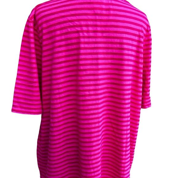 Chico's 3 (L 16) women's pink striped T-shirt, short sleeve - Picture 4 of 9